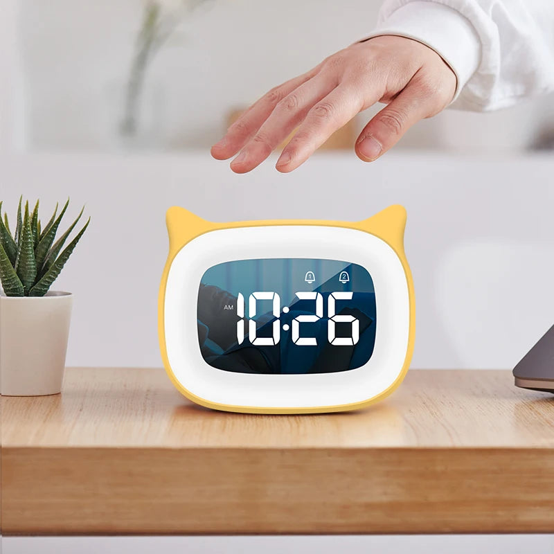Réveil Enfant Numérique LED Chat Mignon