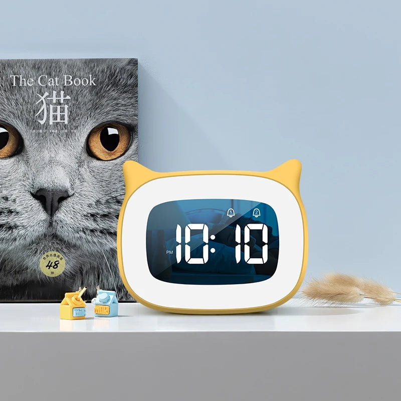 Réveil Enfant Numérique LED Chat Mignon