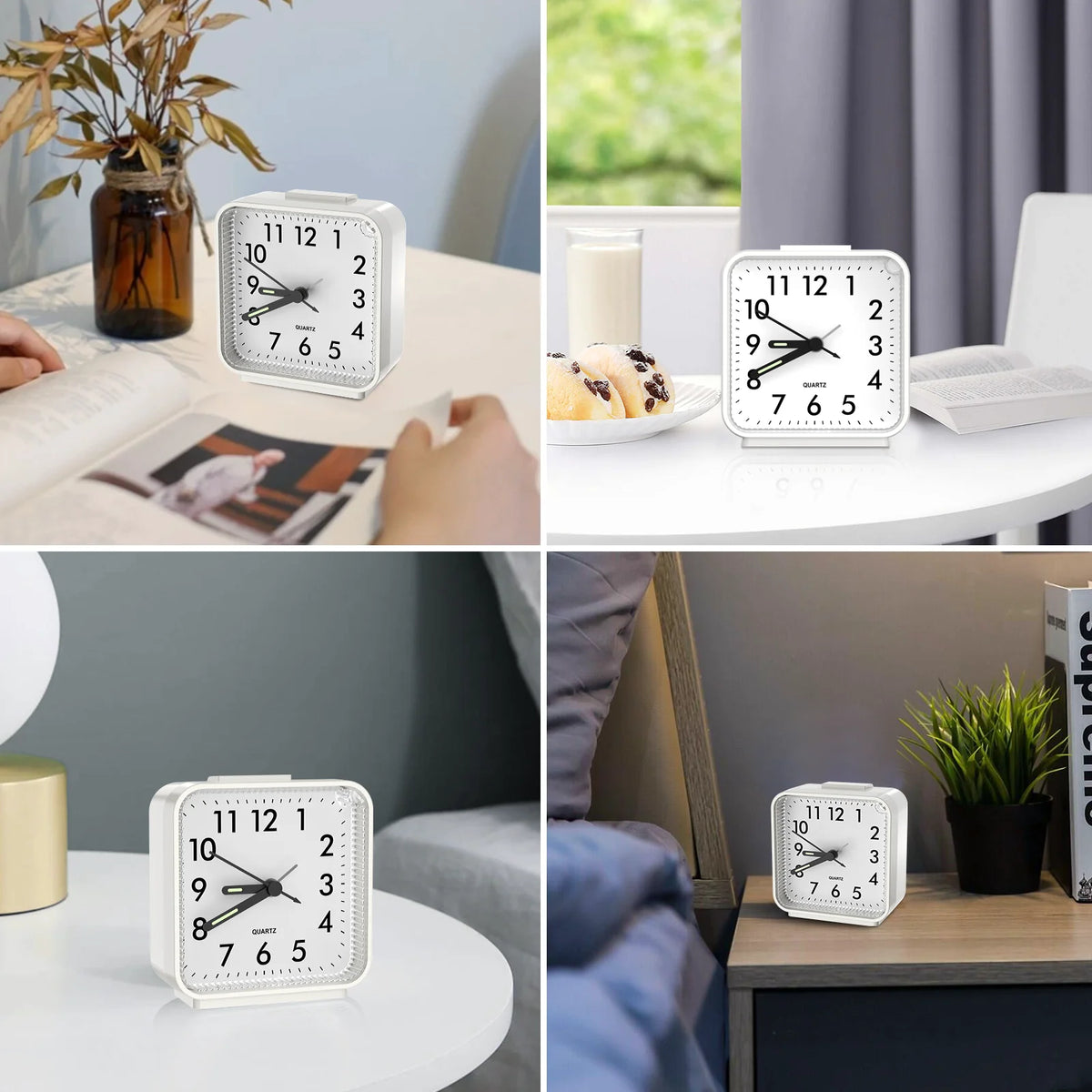 Réveil Analogique Silencieux Minimaliste Compact et Lumineux