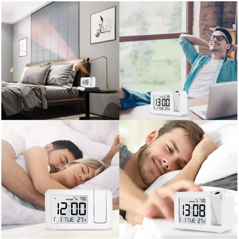 Réveil Projecteur Numérique à Double alarme & USB
