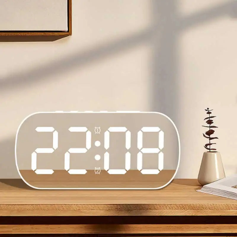Réveil Numérique LED Minimaliste avec Double Alarme