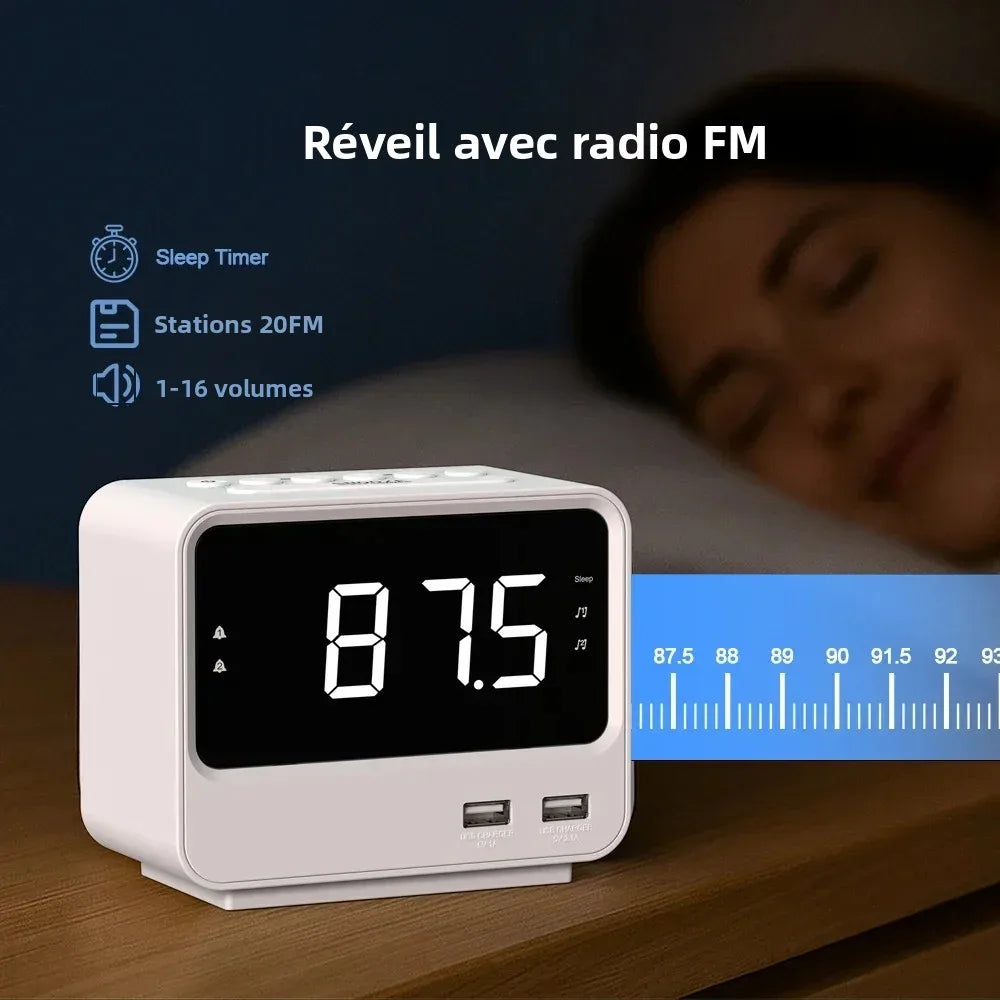 Réveil FM Radio avec Double USB