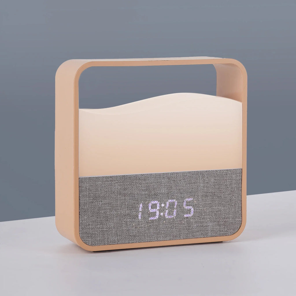 Réveil Lumineux Numérique Design Bois – Veilleuse LED Tactile