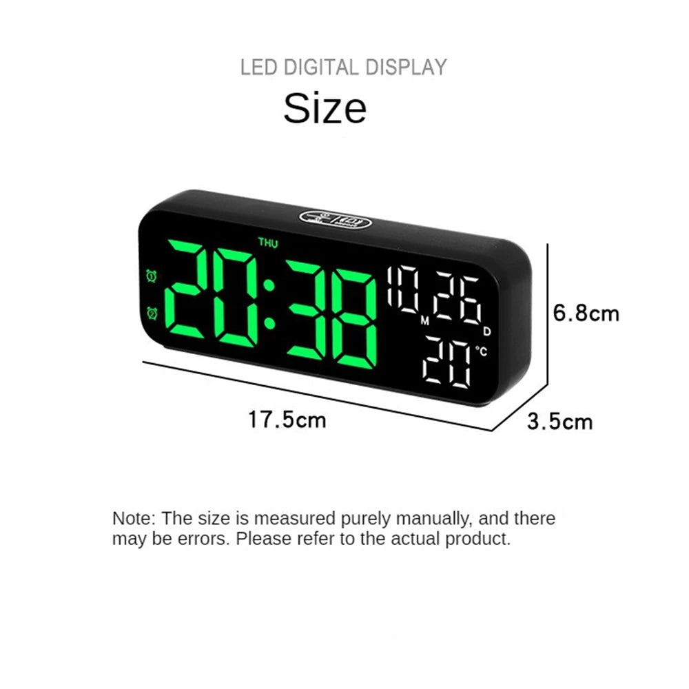 Réveil LED Affichage Numérique - Mode Nuit & Voice Control