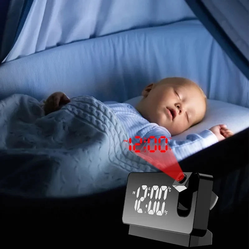 Réveil LED avec Projection 180° Moderne