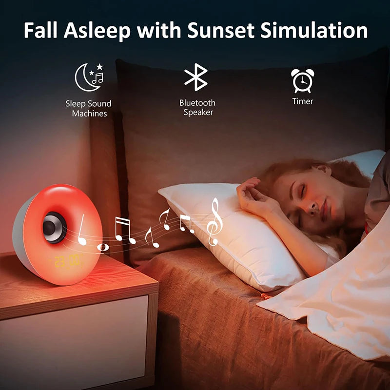 Réveil Lumineux Bluetooth à Simulation Lever de Soleil & Sons Naturels
