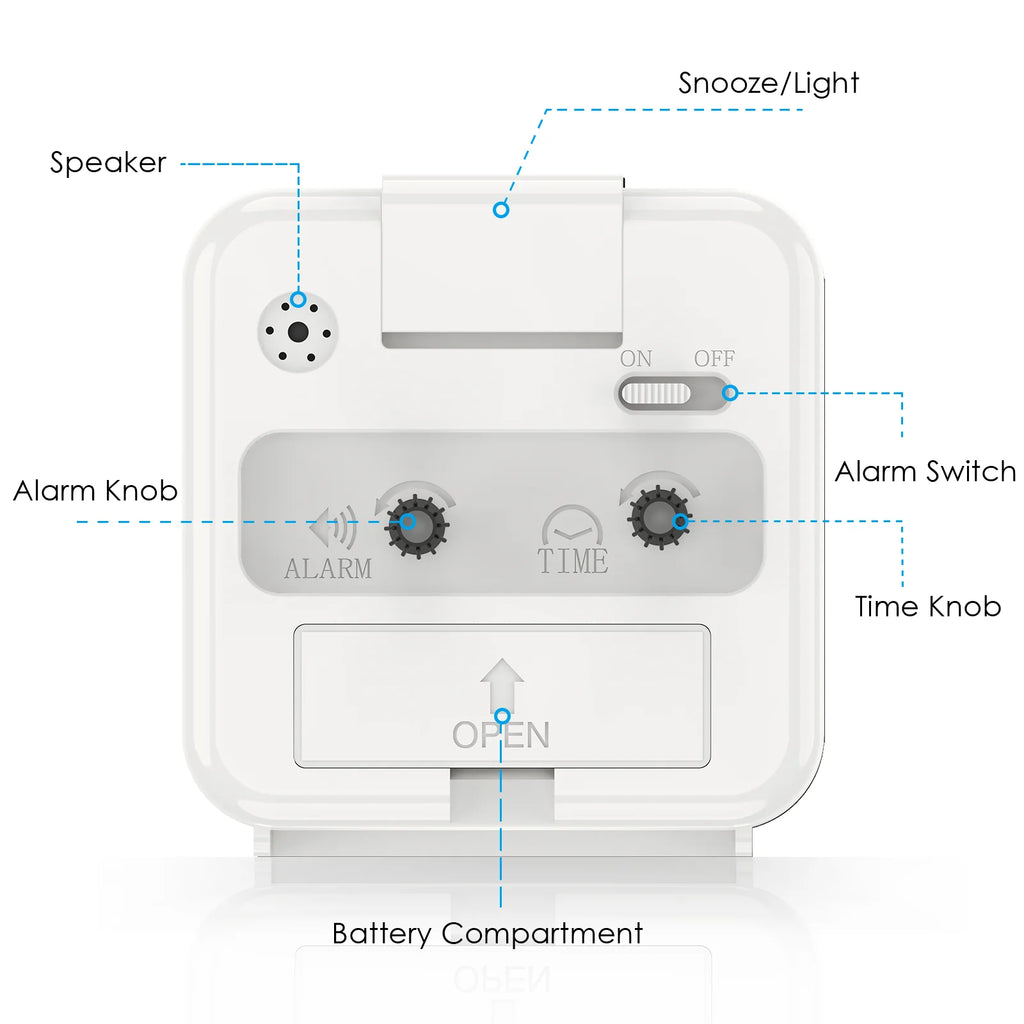 Réveil Analogique Silencieux Minimaliste Compact et Lumineux