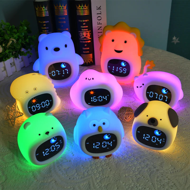 Réveil Enfant Lumineux Animaux Veilleuse