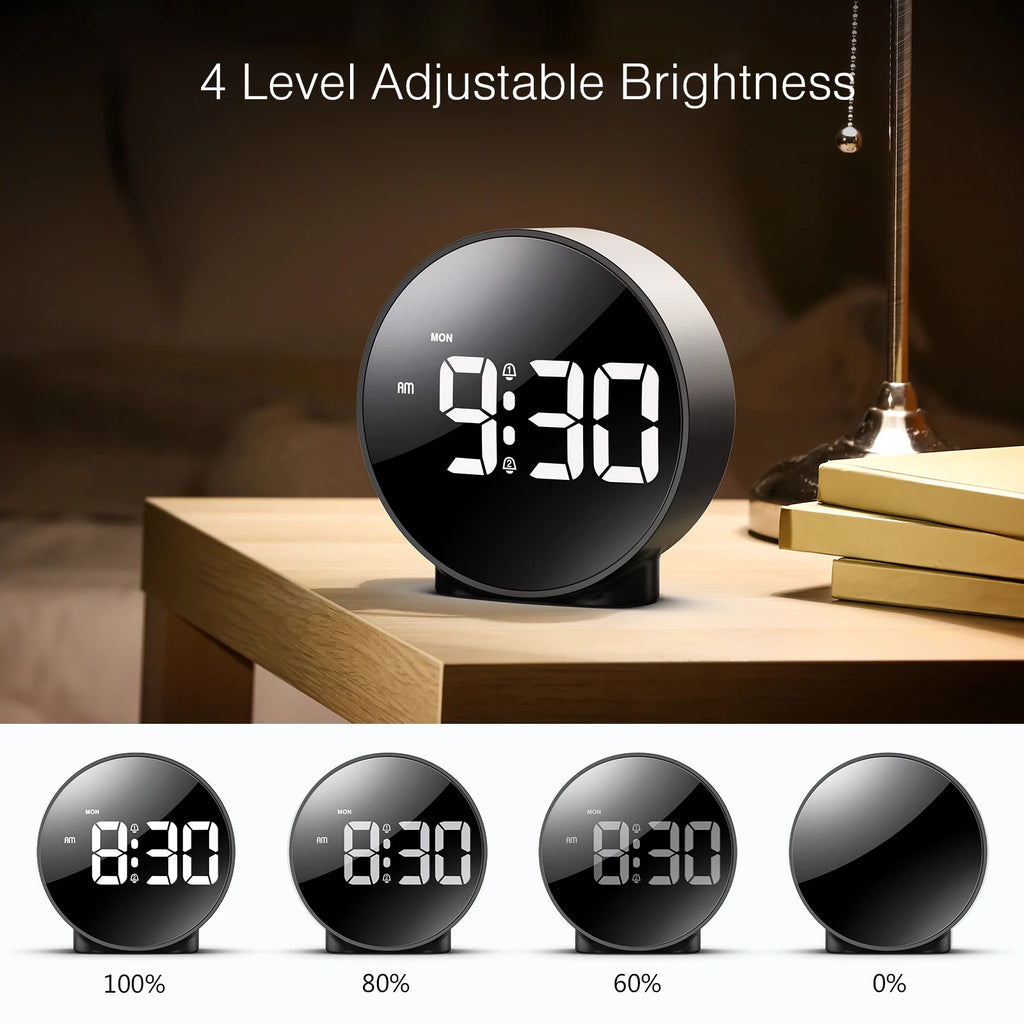 Réveil Digital LED Rond
