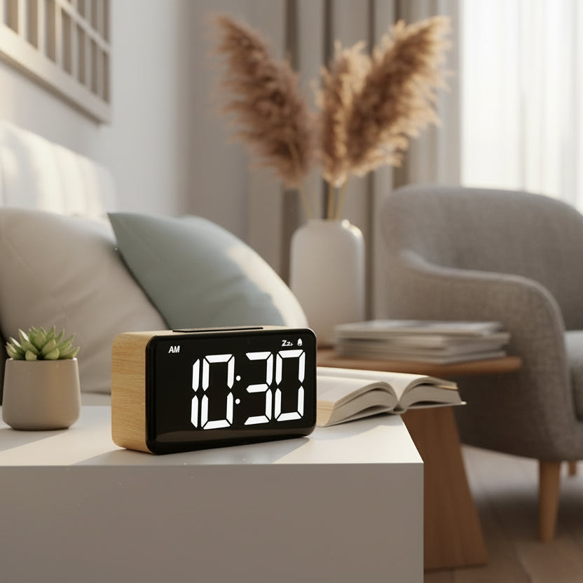 Réveil Numérique en Bois