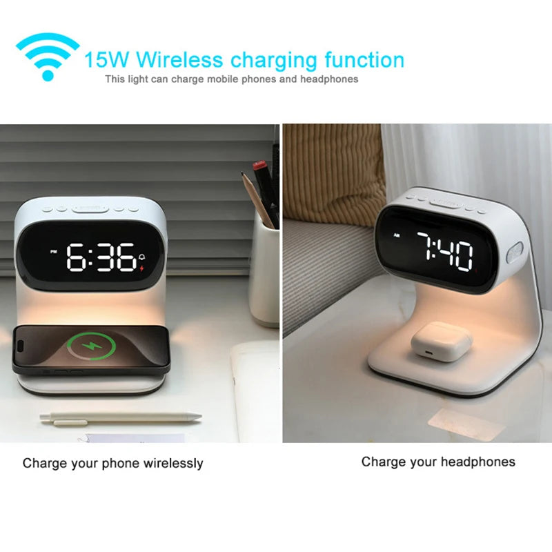 Réveil LED Multifonction avec Chargeur Sans Fil
