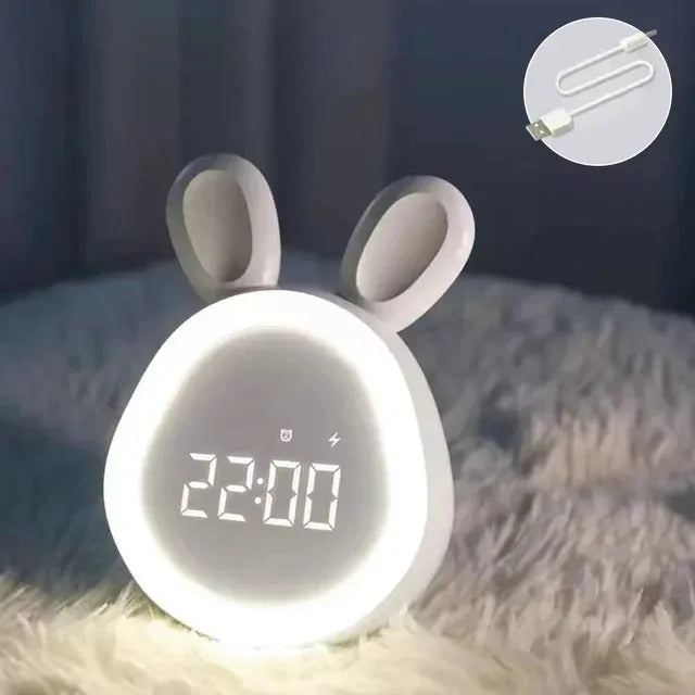Mini Réveil Lapin LED Veilleuse Enfant
