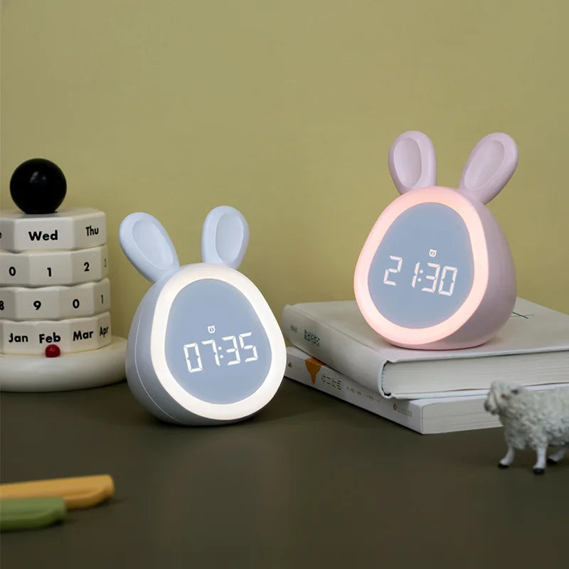 Mini Réveil Lapin LED Veilleuse Enfant