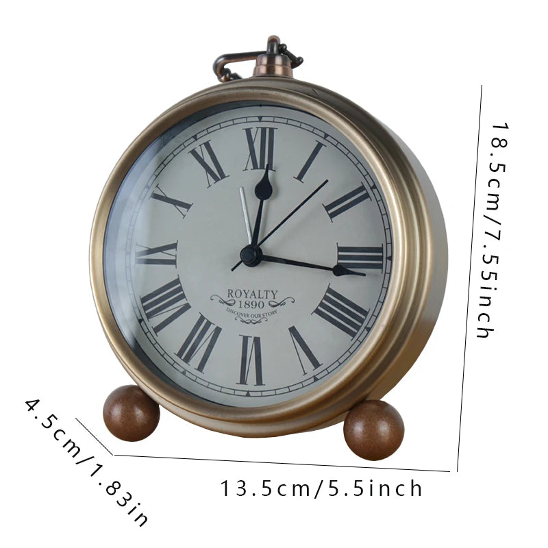 Réveil Vintage Métal Style Européen