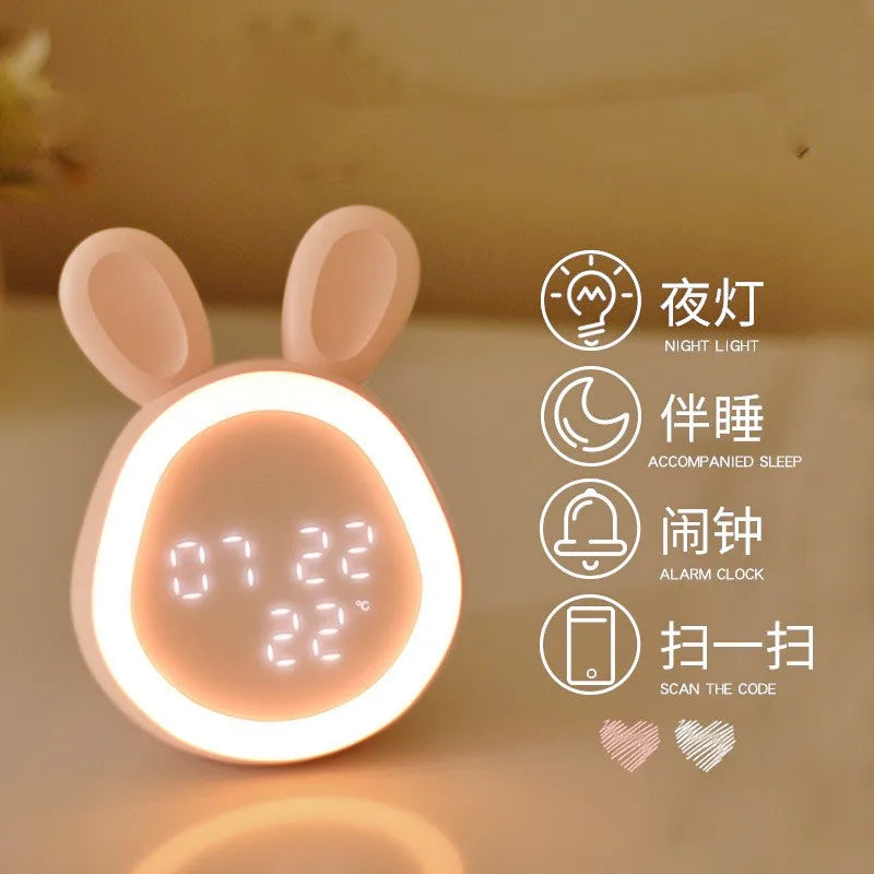 Mini Réveil Lapin LED Veilleuse Enfant