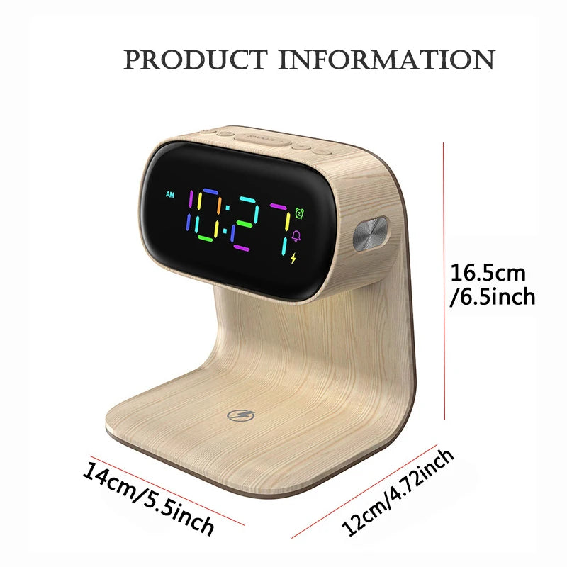 Réveil LED Multifonction avec Chargeur Sans Fil