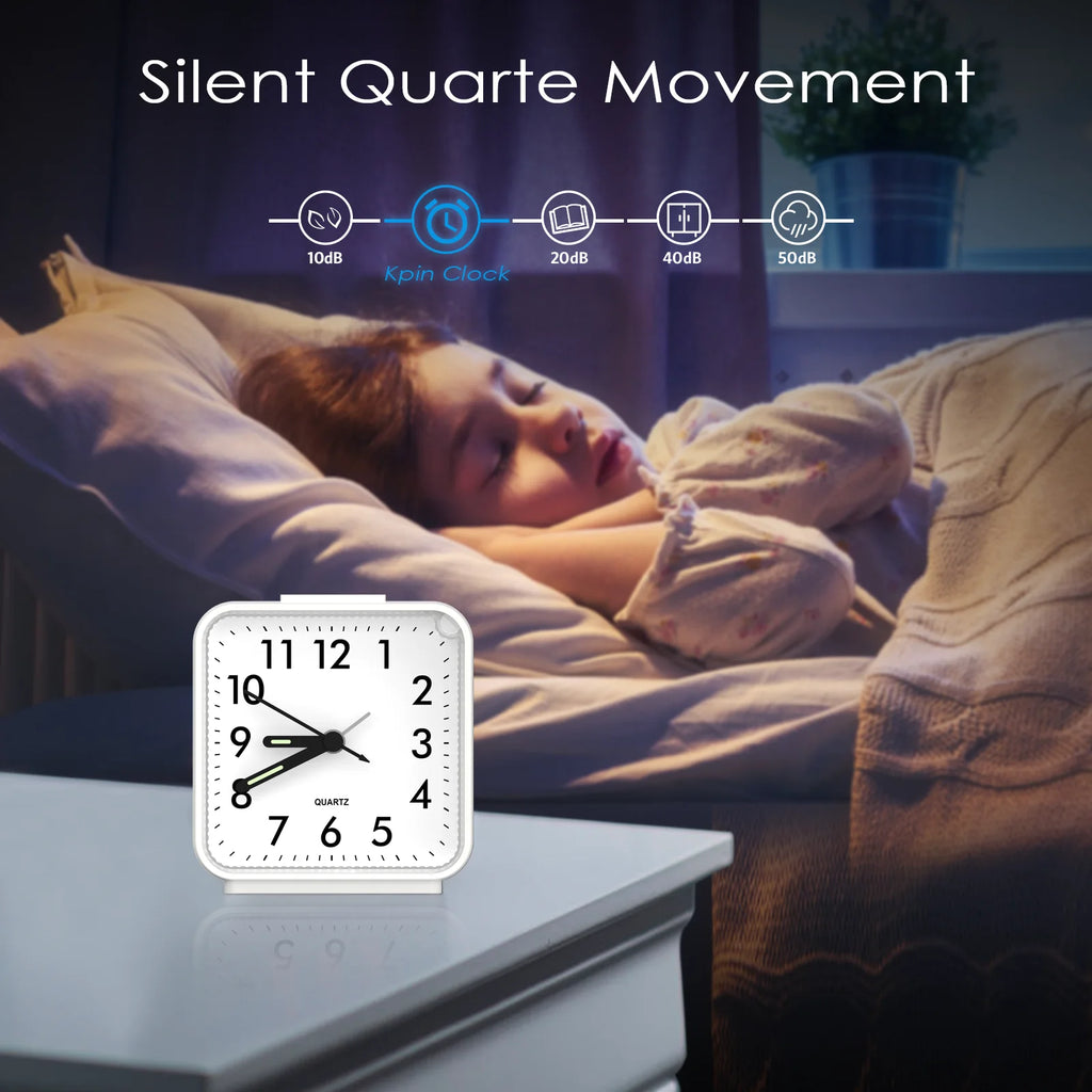 Réveil Analogique Silencieux Minimaliste Compact et Lumineux