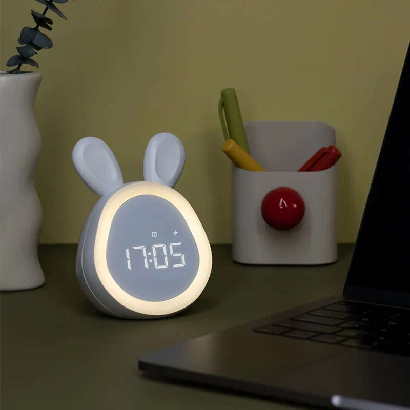 Mini Réveil Lapin LED Veilleuse Enfant