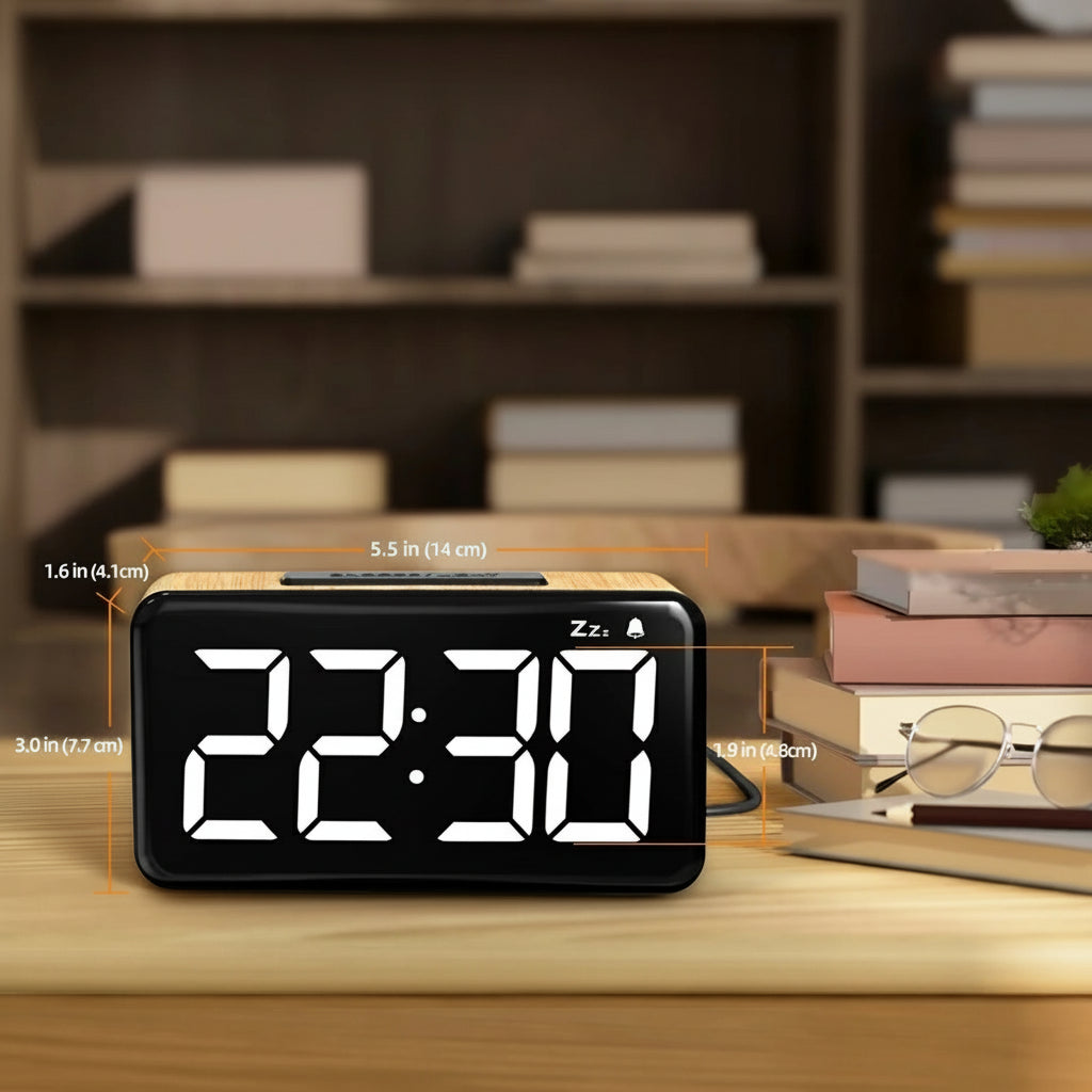 Réveil Numérique en Bois