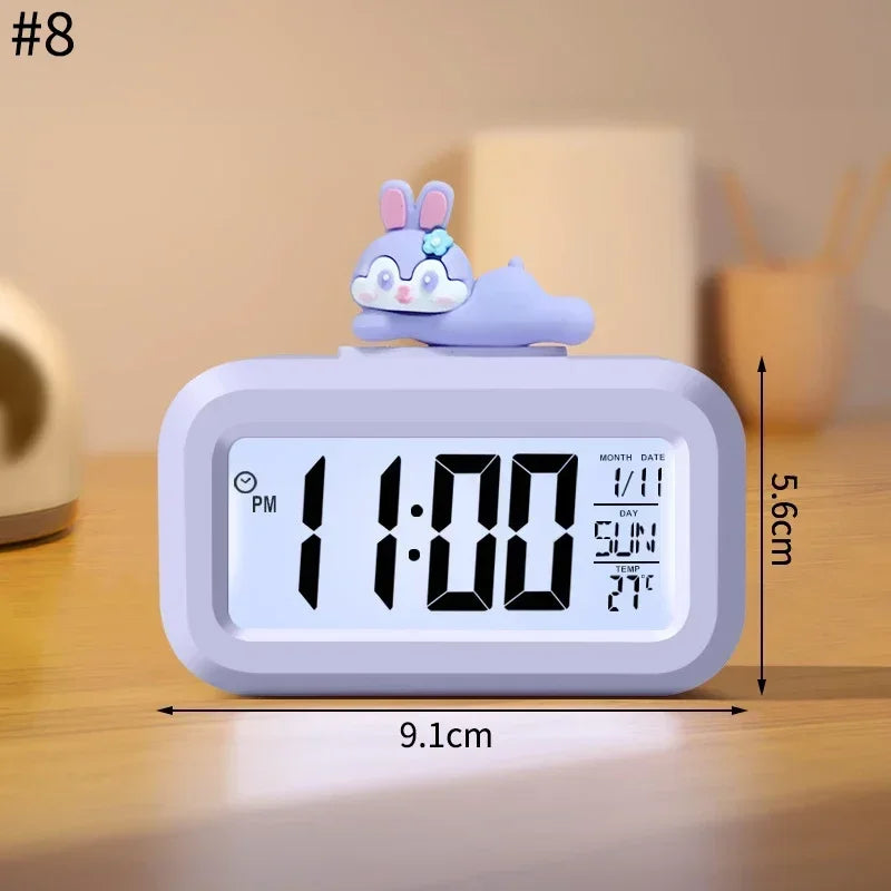 Réveil Digital LED Lapin Mignon & Veilleuse